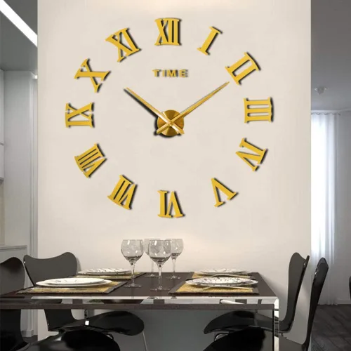 Vista 7 de FASHION in THE CITY Espejo Superficie 3D DIY Relojes de pared Diseño moderno Sala Relojes de pared decorativos (negro)