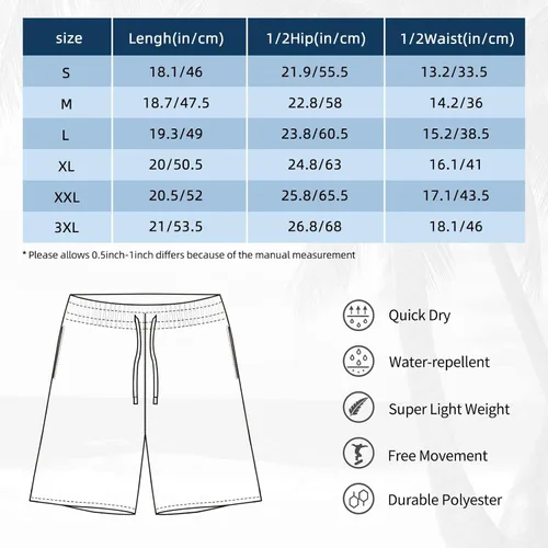 Vista 7 de DKJlitter Men's 2 in 1 Swim Trunks, Fitness Running Shorts, Quick Dry Stretch Swim Shorts Beach Shorts for Summer