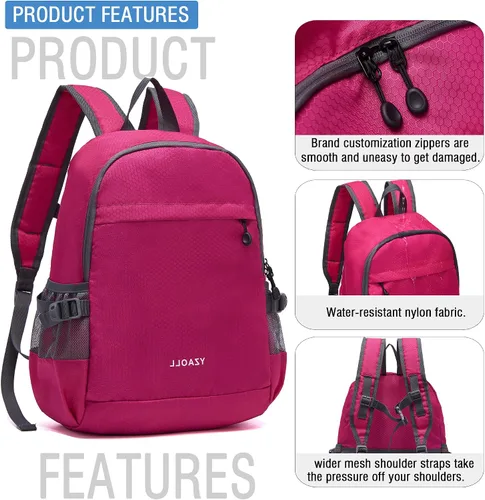Vista 5 de YZAOLL Mochila pequeña de senderismo de 20 litros, mochila ligera para el día, mochila plegable para mujeres y hombres, viajes, camping, vacaciones