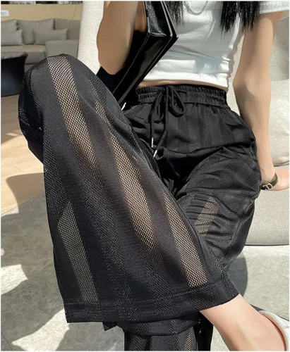 Vista 5 de Pantalones rasgados para mujer, pantalones deportivos con botones a presión, pantalones deportivos cómodos con bolsillos