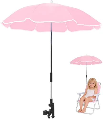 Vista 10 de Sombrilla de 30 pulgadas con abrazadera, sombrilla impermeable para niños al aire libre, paraguas con clip en sillas de playa, cochecitos, sillas
