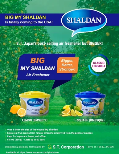 Vista 6 de Big My Shaldan - Ambientador de gel con aroma a squash, 24 latas (1 caja maestra) al por mayor, ambientador resistente y fuerte para coches grandes