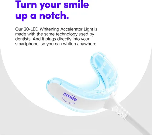 Vista 6 de SmileDirectClub Kit de blanqueamiento dental con luz LED, paquete de 9 bolígrafos de gel, peróxido de hidrógeno de fuerza profesional, sin dolor