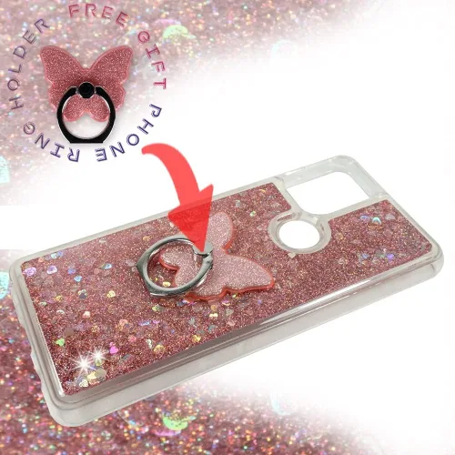 Vista 3 de Zase Funda transparente para Motorola Moto G Play (2023), Moto G Pure/Moto G Power (2022), bonita funda transparente con purpurina líquida, cubierta