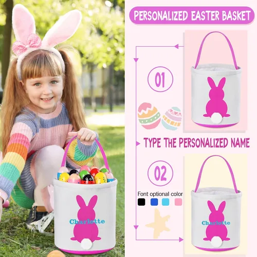 Vista 2 de Jocidea - Canasta de Pascua personalizada para niños, canastas de Pascua personalizadas, regalos de Pascua para chicos y niños, canasta de Pascua