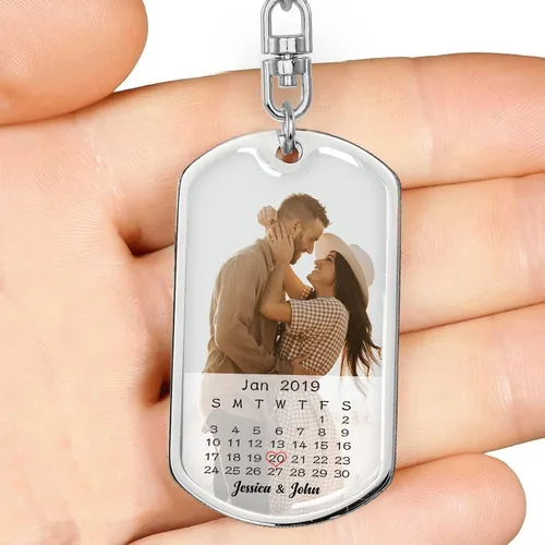 Vista 7 de Llavero personalizado para parejas llavero Drive Safe I Need You Here With Me regalos para novio novia marido esposa