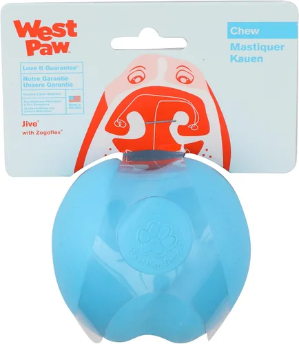 Vista 10 de West Paw, Juguete en forma de balón para perro, masticable y resistente, diseño Jive Zogoflex, Verde agua