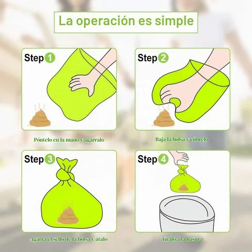 Vista 7 de Dispensador de bolsas de recogida de caca de perro con 1 rollo de color aleatorio, bolsas de residuos para perros a prueba de fugas y perfumadas