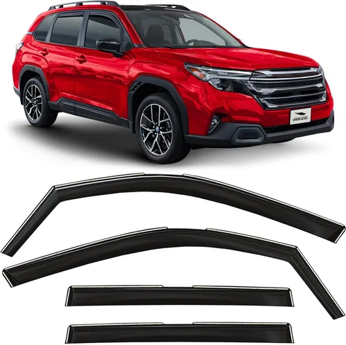 Vista 45 de Voron Glass Protectores de lluvia extra duraderos con cinta adhesiva para Chevrolet (Chevy) Silverado 2500HD/3500HD 2007-2014 cabina extendida Negro