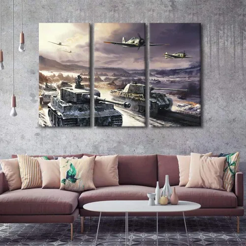 Vista 4 de Lienzo decorativo para pared de niños, decoración de dormitorio de adolescentes de la Segunda Guerra Mundial, imágenes en pared para decoración