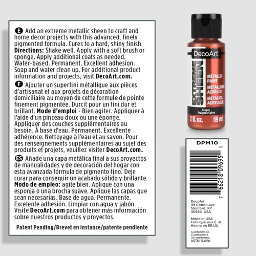 Vista 6 de DecoArt Pintura acrílica Copper Extreme Sheen de 2 onzas, 2 onzas líquidas (paquete de 1), metálico