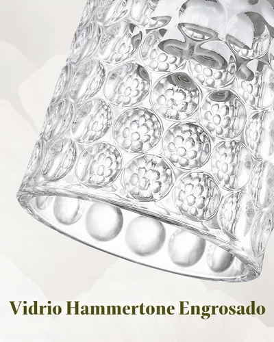 Vista 3 de FEMILA Lámpara Colgante Dorada, Accesorios de Iluminación Colgante de 4", Iluminación para Isla de Cocina, Vidrio Martilleado, Base E26, 4FY86MIL BG