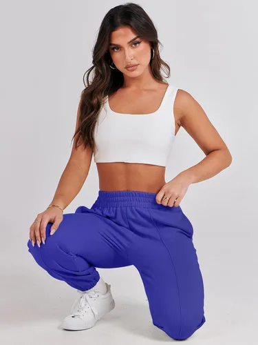 Vista 5 de ANRABESS Pantalones deportivos holgados de cintura alta para mujer, pantalones deportivos con parte inferior de cincha