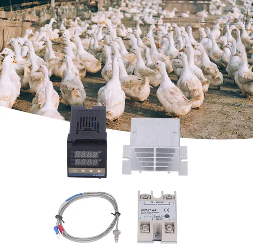 Vista 2 de PID Controladores de temperatura Kit de controlador de temperatura industrial preciso REX C100 impermeable para granja 100V-240V (25A)