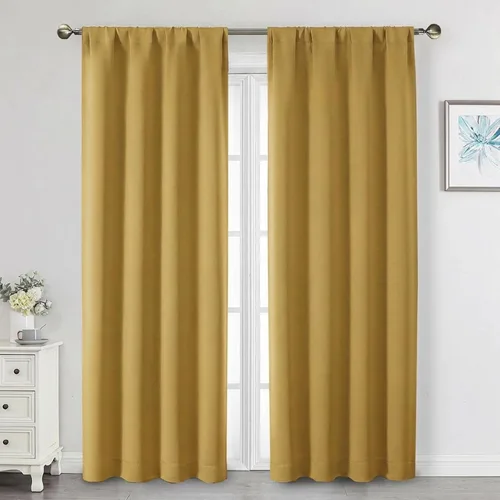 Vista 220 de Cortinas opacas para dormitorio, sala de estar, juego de 2 paneles de 54 pulgadas de largo, cortinas de oscurecimiento de habitación con aislamiento