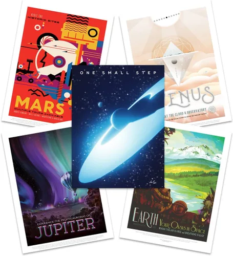 Vista 11 de Póster de la NASA Space Grand Tour Travel Exploration Exoplanet Art Print Decoración para el hogar, paquete de 17 – incluye impresión personalizada