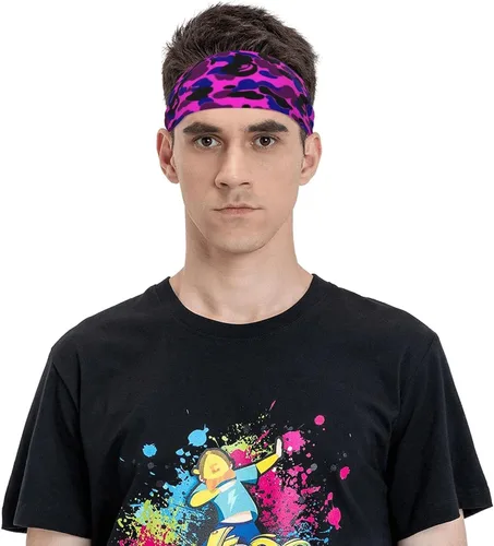 Vista 7 de Diademas deportivas personalizadas para hombres y mujeres, bandas para el cabello personalizadas, bandana para gimnasio, correr, ciclismo, yoga