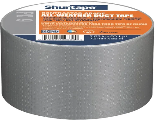 Vista 9 de Shurtape PC 009 Contratista Grado, Cinta adhesiva de tela coextruida, para embalaje, sellado, reparación, impermeabilización y sujeción de láminas