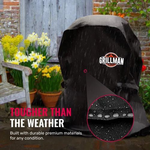 Vista 4 de Grillman - Funda para parrilla exterior, funda para parrilla de barbacoa a prueba de rasgaduras, impermeable, grande y resistente, de 30 x 26 x 43