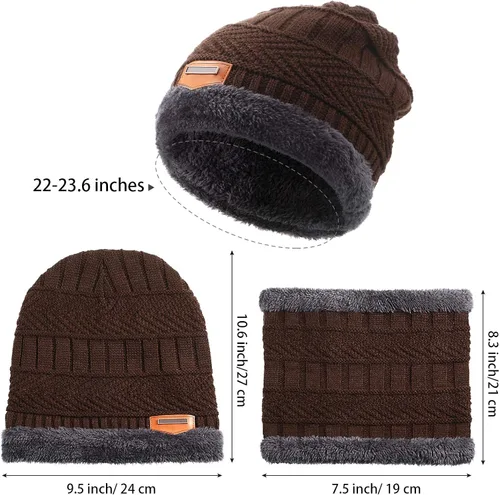 Vista 2 de Gorro y bufanda de invierno con forro polar, unisex, diseño de calavera