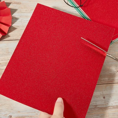 Vista 6 de 50 hojas de papel de cartulina con purpurina gruesa para fiestas de cumpleaños, manualidades e invitaciones