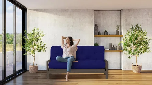 Vista 20 de Royal Sleep Products by The Futon Factory - Colchón futón de espuma de 8 pulgadas, tela negra sólida, tamaño Twin, espumas certificadas CertiPUR