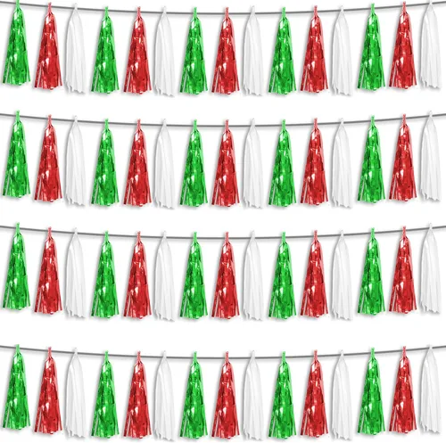 Vista 18 de 4P Guirnalda de Borla de Flecos de Aluminio Metálico Negro para Flotas de Desfile, Despedida de Soltera, Boda, Cumpleaños, Halloween, Navidad