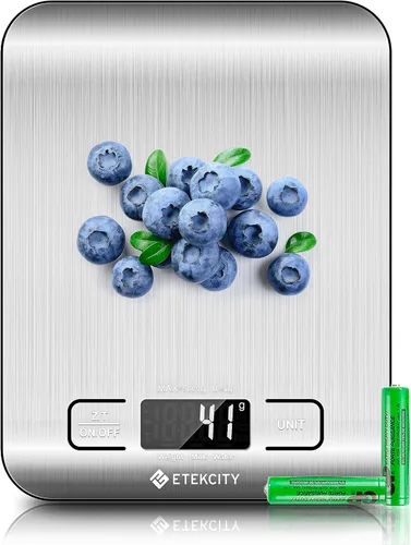 Vista 9 de Etekcity - Báscula de cocina digital de 22 lb, pesa gramos y onzas - Herramienta recargable e impermeable para pérdida de peso, cocina, repostería