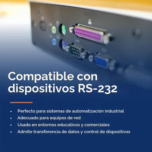 Vista 4 de Cable serie de extensión DB9 macho a hembra RS232 de 25 pies - 28 AWG blindado