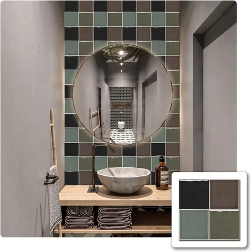 Vista 36 de Alwayspon Adhesivo de vinilo brillante de ladrillo de Provenza, autoadhesivo para azulejos de pared de transferencia de salpicaduras para cocina