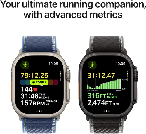 Vista 4 de Apple Watch Ultra 3 [GPS + Cellular 49mm] Reloj inteligente para correr y multideporte con funda de titanio resistente con bucle milanés de titanio