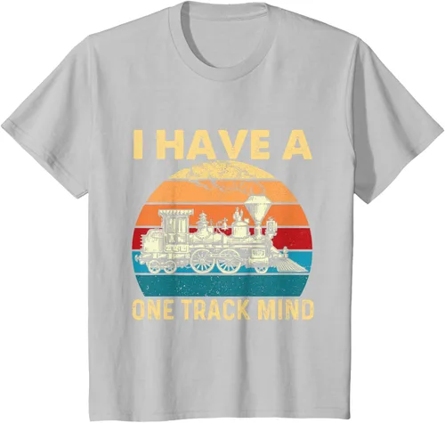 Vista 24 de Camiseta con texto en inglés "I Have A One Track Mind - Trainspotter Model Train Railroad, Negro, S
