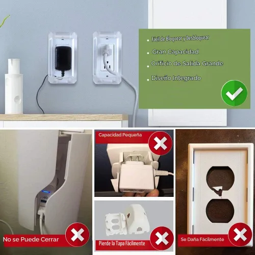 Vista 4 de EUDEMON Caja Protectora de Enchufes Eléctricos de Seguridad para Bebés a Prueba de Niños Cubierta de Enchufe Grande para Protección Infantil