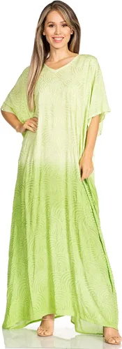 Vista 5 de Sakkas Pilar Petite - Vestido de caftán largo casual de manga corta para mujer, estilo caftán 12-grisblanco