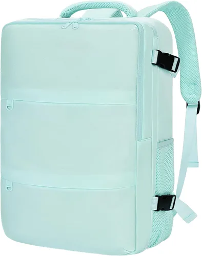 Vista 10 de Mochila de cabina para mujeres y hombres – Aprobada por aerolíneas, tamaño para debajo del asiento, compartimento para portátil de 15.6", apertura