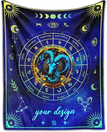 Vista 9 de Manta Acuario para Regalos, 40" x 30" Manta Rectangular de Franela del Zodiaco Acogedora, Regalo para Niños Niñas Adolescentes Mujeres Hombres