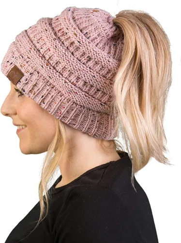 Vista 77 de Funky Junque - Gorro para mujer con ranura para cola de caballo