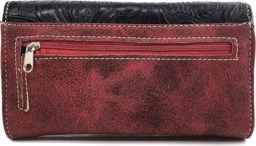 Vista 4 de Zelris turquesa Rhinestone Cruz Occidental mujeres Crossbody muñeca Trifold cartera