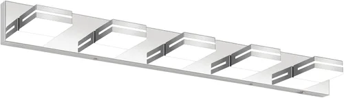 Vista 15 de Accesorios de iluminación de tocador de baño sobre espejo (3 luces, 5CCT, regulable) modernos accesorios de iluminación LED de pared de baño, negro