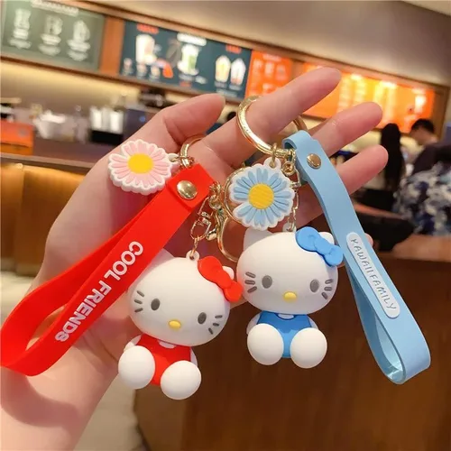 Vista 3 de CmfyArt Llavero creativo para niñas y mujeres lindo kawaii con lazo para gato gato gatito para novia San Valentín Navidad cumpleaños bolsa de regalo