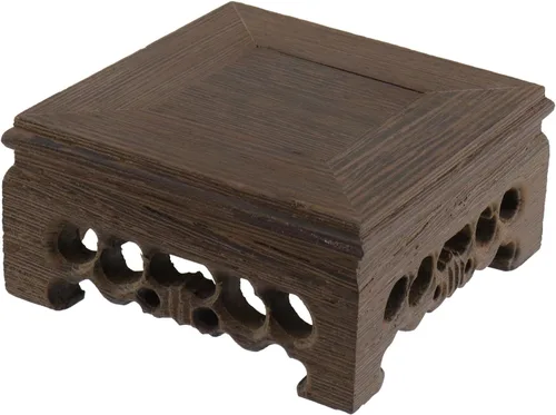 Vista 9 de Base de madera, pedestal tradicional, soporte de exhibición de artesanía tradicional, base de madera, jarrón oriental, decoración de base de tetera