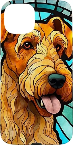 Vista 9 de Airedale Terrier Dog Stained Glass Case for iPhone 17