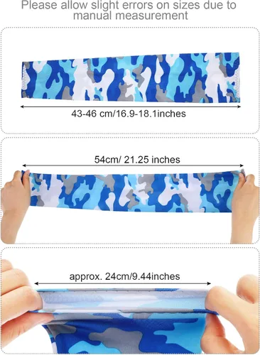 Vista 3 de Bememo 8 pares de mangas de protección UV brazo largo mangas de enfriamiento de seda hielo manga brazo cubierta mangas unisex sol mangas para correr