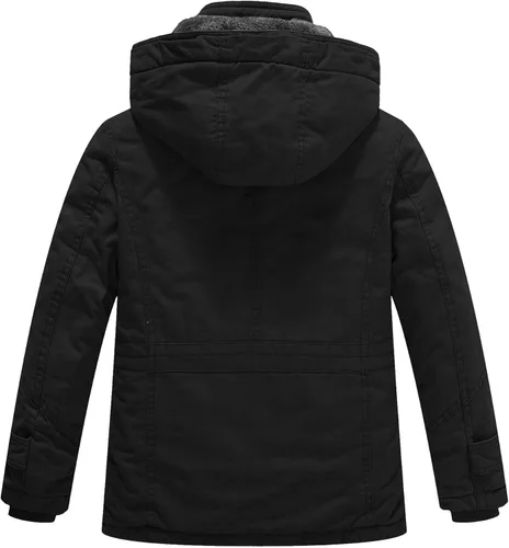 Vista 2 de WenVen Chaqueta de invierno de algodón grueso cálido para niños y niñas con capucha 4-16