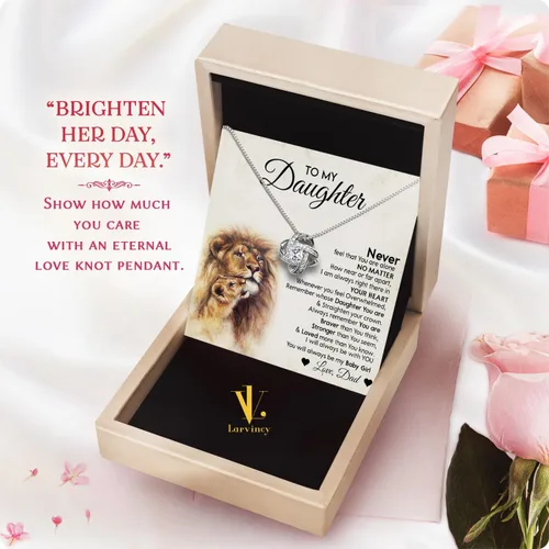Vista 3 de Larvincy Collar Para Mi Hija De Papá Con Mensaje Sincero Y Elegante Caja, Regalos Para Hija De Padre, Hermosa Joyería De Regalo Del Amor De Papá En