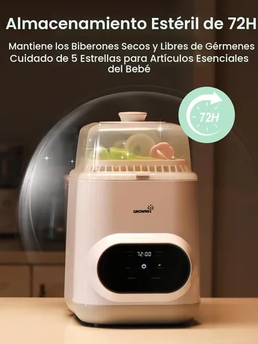 Vista 8 de Grownsy EaseClean - Lavadora de Biberones Pro Lavadora de biberones todo en uno y esterilizador y secadora Lavadora de biberones para biberones