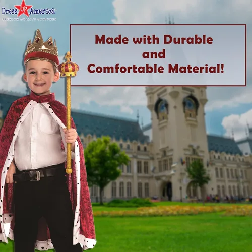 Vista 6 de Dress Up America Corona y bata de rey - Disfraz de rey para niños - Talla única