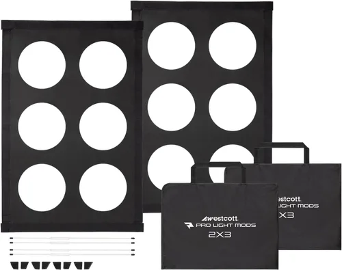 Vista 9 de Westcott Pro Light Mods (paquete de 2) – Accesorio rápido de caja de luz simulando luces de estadio, accesorio de iluminación de escenario