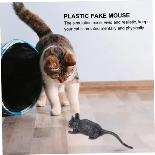 Vista 6 de Toddmomy 10 ratones falsos de plástico, broma de Halloween, ratas de simulación ligeras para decoración de fiestas y accesorios prácticos aterradores