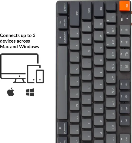 Vista 3 de Keychron K5 SE Teclado mecánico inalámbrico ultradelgado con Bluetoothcable USB intercambiable en caliente con interruptor rojo óptico de bajo